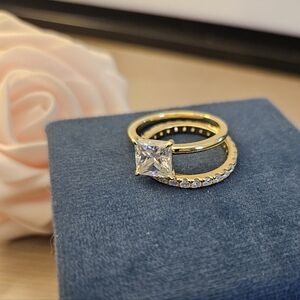 Moissainte Princess Cut Wedding Set